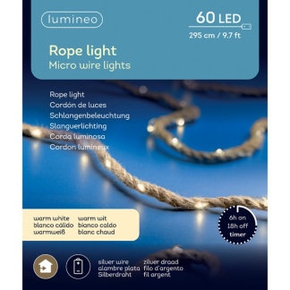 Lumineo Lichtslang touw op batterijen | 3.25 meter | Lumineo (60 leds, Timer, Binnen) 485540 K151000535 - 6