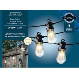 Lumineo Lichtsnoer | 14.5 meter | Lumineo (Koppelbaar, 20 LEDs, IP44, Warm wit) 490089 K150101193 - 