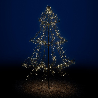 Lumineo Metalen kerstboom met verlichting | 2 meter (1200 LEDs, Timer, Grondspies, Buiten) 493444 K151000131 - 