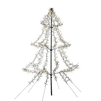 Lumineo Metalen kerstboom met verlichting | 2 meter (1200 leds, Timer, Grondspies, Buiten) 493444 K151000131 - 2