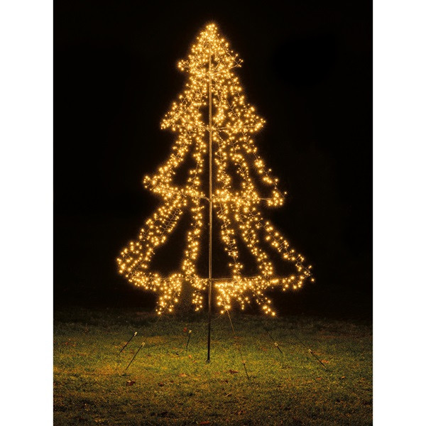 Lumineo Metalen kerstboom met verlichting | 2 meter (1200 leds, Timer, Grondspies, Buiten) 493444 K151000131 - 3
