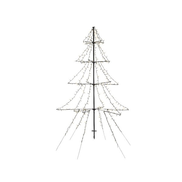 Persoonlijk dorp Spit Metalen kerstboom met verlichting | 2 meter (420 LEDs, Timer, Grondspies,  Buiten) Lumineo Kabelshop.nl