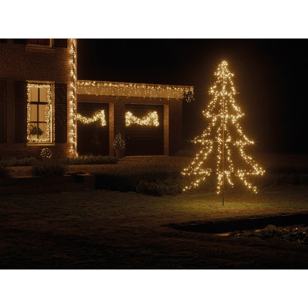 Lumineo Metalen kerstboom met verlichting | 2 meter (420 LEDs, Timer, Grondspies, Buiten) 493430 K151000127 - 