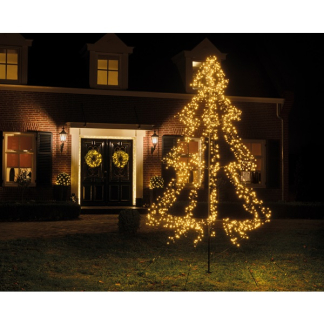 Lumineo Metalen kerstboom met verlichting | 3 meter (1800 LEDs, Timer, Grondspies, Buiten) 493445 K151000132 - 