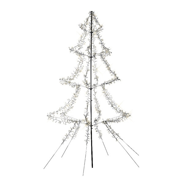 Lumineo Metalen kerstboom met verlichting | 3 meter (1800 leds, Timer, Grondspies, Buiten) 493445 K151000132 - 2