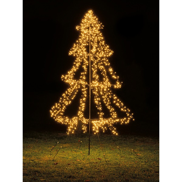 Lumineo Metalen kerstboom met verlichting | 3 meter (1800 leds, Timer, Grondspies, Buiten) 493445 K151000132 - 3