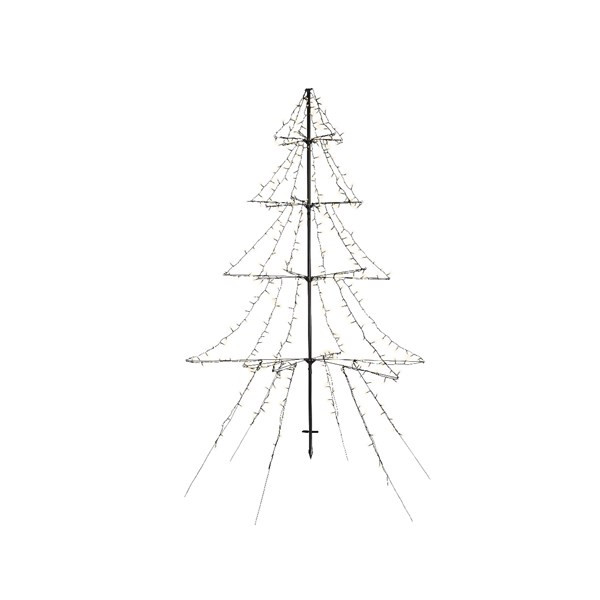gangpad Belangrijk nieuws instructeur Metalen kerstboom met verlichting | 3 meter (600 LEDs, Timer, Grondspies,  Buiten) Lumineo Kabelshop.nl