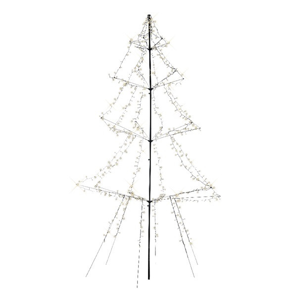 Lumineo Metalen kerstboom met verlichting | 3 meter (600 LEDs, Timer, Grondspies, Buiten) 493431 K151000128 - 