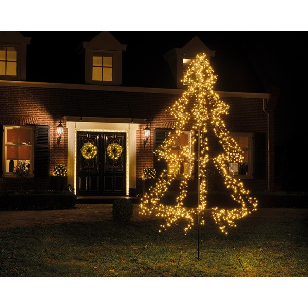 Lumineo Metalen kerstboom met verlichting | 4.5 meter (3000 leds, Timer, Grondspies, Buiten) 493446 K151000133 - 4