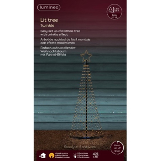 Lumineo Metalen kerstboom met verlichting | Lumineo | 1.5 meter (421 leds, Twinkelen, Timer, Binnen/Buiten) 493627 K151200118 - 3