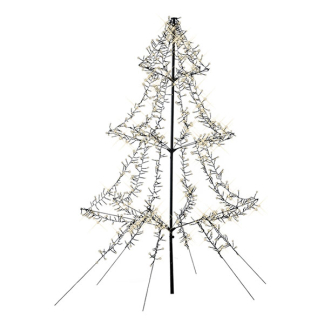 Lumineo Metalen kerstboom met verlichting | Lumineo | 2 meter (1200 leds, Warm wit, Timer, Twinkelend, Buiten) 493451 K151200170