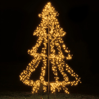 Lumineo Metalen kerstboom met verlichting | Lumineo | 2 meter (1200 leds, Warm wit, Timer, Twinkelend, Buiten) 493451 K151200170 - 2