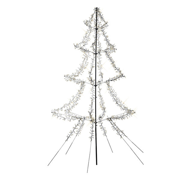 Lumineo Metalen kerstboom met verlichting | Lumineo | 5 meter (1800 leds, Warm wit, Timer, Twinkelend, Buiten) 493452 K151200171 - 1