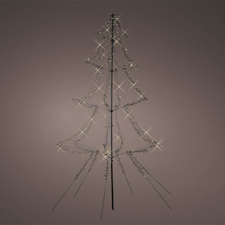 Lumineo Metalen kerstboom met verlichting | Lumineo | 5 meter (1800 leds, Warm wit, Timer, Twinkelend, Buiten) 493452 K151200171 - 2