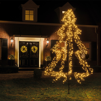 Lumineo Metalen kerstboom met verlichting | Lumineo | 5 meter (1800 leds, Warm wit, Timer, Twinkelend, Buiten) 493452 K151200171 - 3