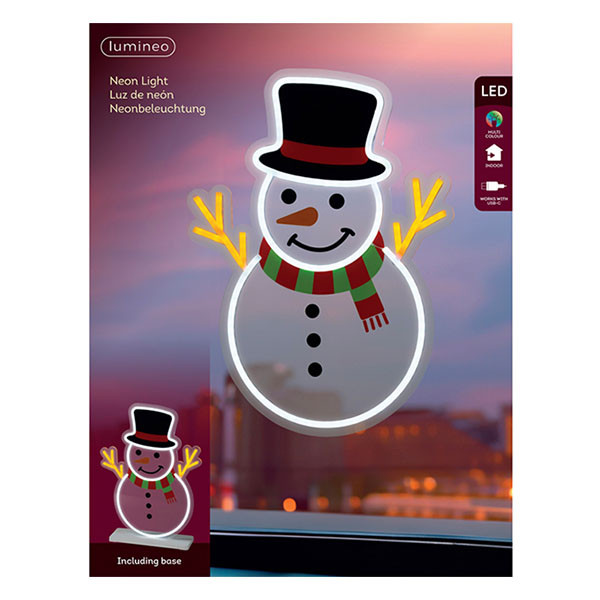 Lumineo Neon sneeuwpop | Lumineo | 10 x 31.5 x 43 cm (Op standaard, Binnen) 481042 K151001765 - 3