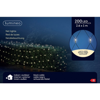 Lumineo Netverlichting | 2.6 x 1 meter | Lumineo (200 leds, Binnen/Buiten, Warm wit 494881 K151000377 - 5