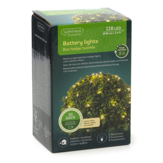 Lumineo Netverlichting buxus | Lumineo | Ø 80 cm (128 leds, 8 lichtfuncties, Batterijen, Timer, Buiten, Warm wit) 497218 K151200078 - 9