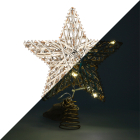 Lumineo Piek met verlichting | Lumineo | 27 cm (15 leds, Warm wit, Batterijen, Timer, Goud, Draaddesign, Kunststof, Binnen) 480928 K151001759 - 1
