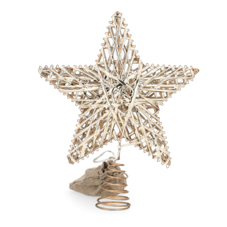 Lumineo Piek met verlichting | Lumineo | 27 cm (15 leds, Warm wit, Batterijen, Timer, Goud, Draaddesign, Kunststof, Binnen) 480928 K151001759 - 3