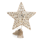 Lumineo Piek met verlichting | Lumineo | 27 cm (15 leds, Warm wit, Batterijen, Timer, Goud, Draaddesign, Kunststof, Binnen) 480928 K151001759 - 3