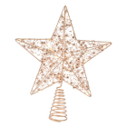 Lumineo Piek met verlichting | Lumineo | 27 cm (15 leds, Warm wit, Batterijen, Timer, Goud, Kralen, Kunststof, Binnen) 486918 K151200175 - 1