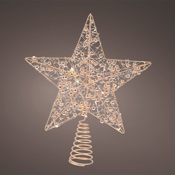 Lumineo Piek met verlichting | Lumineo | 27 cm (15 leds, Warm wit, Batterijen, Timer, Goud, Kunststof, Binnen) 486918 K151200175 - 3