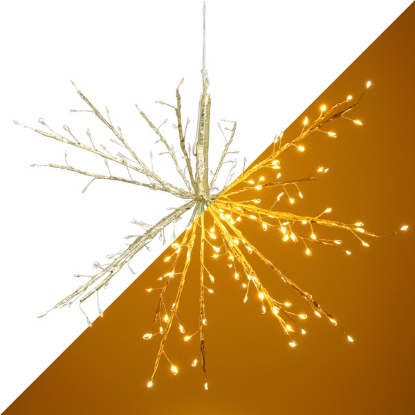 Lumineo Poolster kerstverlichting | Lumineo | Ø 40 cm (192 leds, Extra warm wit, Timer, Goud, Buiten) 495956 K151200158 - 1