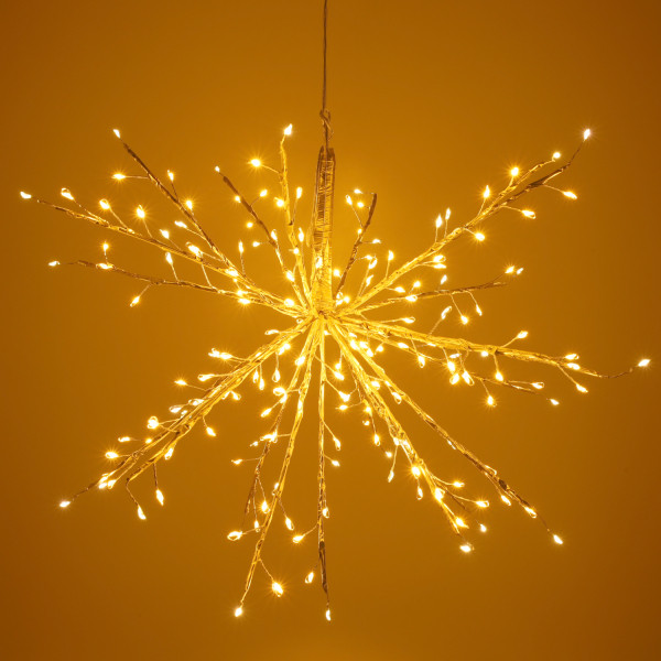 Lumineo Poolster kerstverlichting | Lumineo | Ø 40 cm (192 leds, Extra warm wit, Timer, Goud, Buiten) 495956 K151200158 - 4