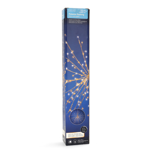 Lumineo Poolster kerstverlichting | Lumineo | Ø 40 cm (192 leds, Extra warm wit, Timer, Goud, Buiten) 495956 K151200158 - 5