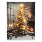 Lumineo Schilderij met verlichting | Lumineo | 28 x 38 cm (9 leds, Vlameffect, Warm wit, Kerstboom) 481337 K151001770 - 1