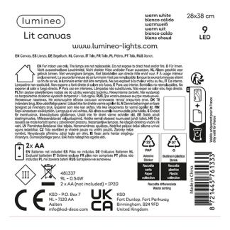 Lumineo Schilderij met verlichting | Lumineo | 28 x 38 cm (9 leds, Vlameffect, Warm wit, Kerstboom) 481337 K151001770 - 2