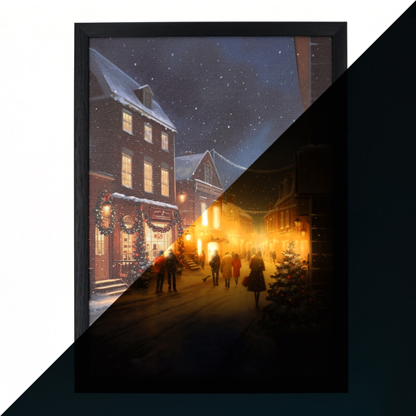 Lumineo Schilderij met verlichting | Lumineo | 28 x 38 cm (Led, Warm wit, Winterdorp) 487774 K151001780 - 1