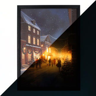 Lumineo Schilderij met verlichting | Lumineo | 28 x 38 cm (Led, Warm wit, Winterdorp) 487774 K151001780