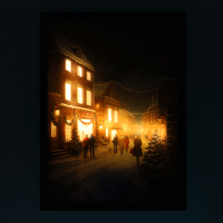 Lumineo Schilderij met verlichting | Lumineo | 28 x 38 cm (Led, Warm wit, Winterdorp) 487774 K151001780 - 2