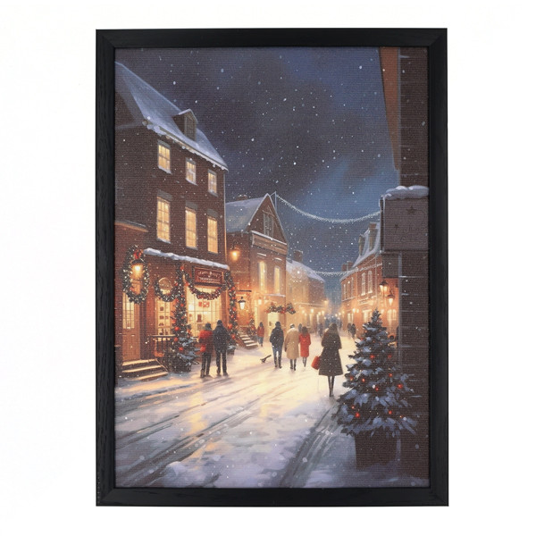 Lumineo Schilderij met verlichting | Lumineo | 28 x 38 cm (Led, Warm wit, Winterdorp) 487774 K151001780 - 3