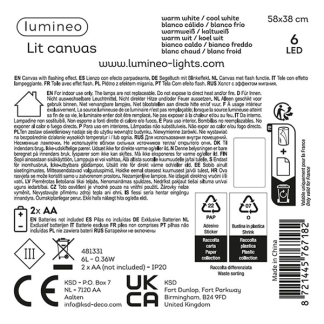 Lumineo Schilderij met verlichting | Lumineo | 58 x 38 cm (6 leds, Knipperend licht, Warm wit/Koel Wit, Straat) 481331 K151001769 - 2