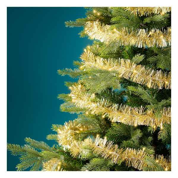 Lumineo Slinger kerstboom | Lumineo | 2.95 meter (60 leds, Lichtfuncties, Timer, Batterijen, Binnen/Buiten, Goud) 494571 K151001820 - 4