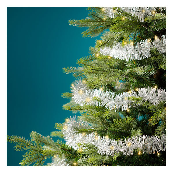 Lumineo Slinger kerstboom | Lumineo | 2.95 meter (60 leds, Lichtfuncties, Timer, Batterijen, Binnen/Buiten, Zilver) 494570 K151001819 - 4