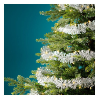 Lumineo Slinger kerstboom | Lumineo | 2.95 meter (60 leds, Lichtfuncties, Timer, Batterijen, Binnen/Buiten, Zilver) 494570 K151001819 - 4