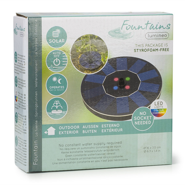 Lumineo Solar fontein | Ø 16 cm (LED, Multikleur, Drijvend) 893035 K170130280 - 6