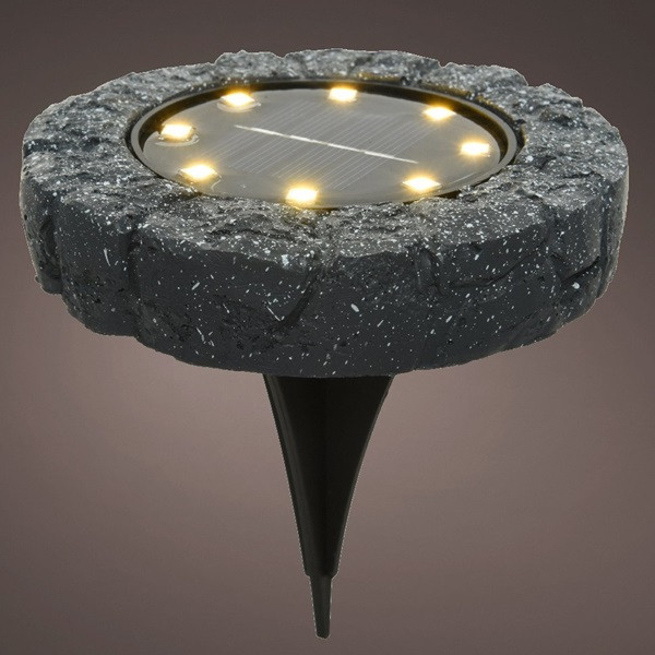 Lumineo Solar grondspot | Lumineo | Ø 11.2 cm | 12 stuks (8 leds, Schemersensor, 5 lm, Steeneffect, Rond)  W170203563 - 2