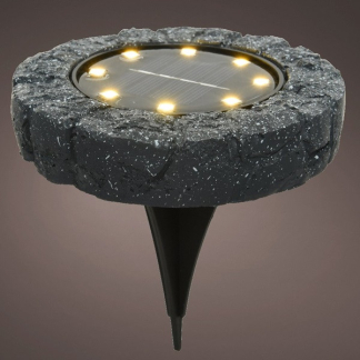 Lumineo Solar grondspot | Lumineo | Ø 11.2 cm | 6 stuks (8 leds, Schemersensor, Steeneffect, Rond)  V170203563 - 2