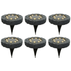 Lumineo Solar grondspot | Lumineo | Ø 11.2 cm | 6 stuks (8 leds, Schemersensor, Steeneffect, Rond)  V170203563 - 1