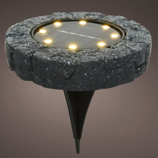 Lumineo Solar grondspot | Lumineo | Ø 11.2 cm (8 leds, Schemersensor, Steeneffect, 5 lm, Rond) 897669 K170203563