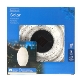 Lumineo Solar lampion | Lumineo | Ø 23 x 38 cm (Led, Schemersensor, Wit, Nylon) 892387 K170105535 - 3