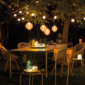 Lumineo Solar lampion | Lumineo | Safi | Ø 20 x 23 cm | 12 stuks (LED, Schemersensor, Warm wit, Nylon)  W170203530 - 3