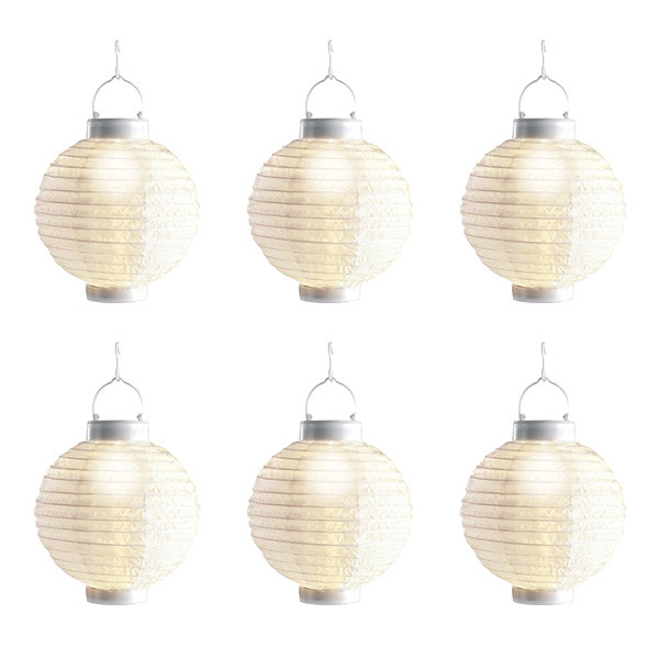 Lumineo Solar lampion | Lumineo | Safi | 20 x 23 cm | 6 stuks (LED, Schemersensor, Warm wit, Nylon)  V170203530 - 1
