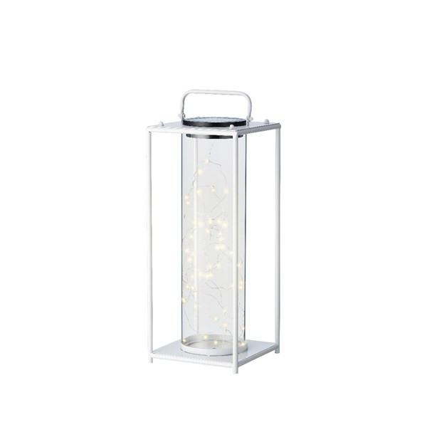 Lumineo Solar lantaarn | Lumineo | 49 cm (50 leds, Schemersensor, IJzer, Wit) 897530 K170203542 - 1