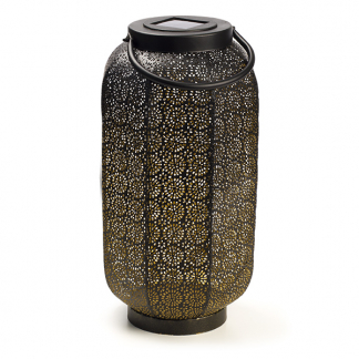 Solar lantaarn | Lumineo | Casablanca | 36 cm (Led, Schemersensor, Metaal, Zwart)